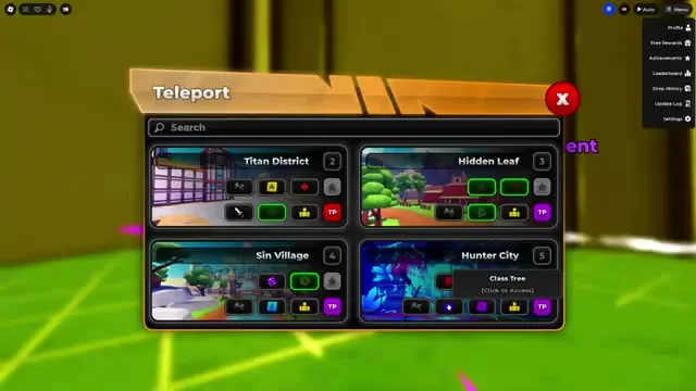 Anime Breaker world teleport panel